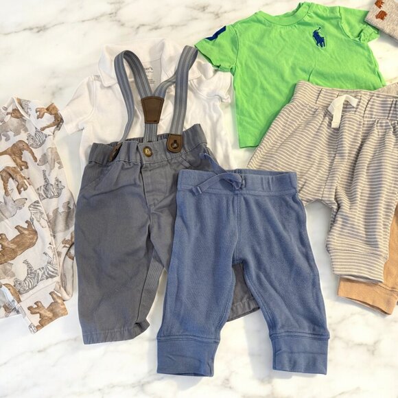 Baby Clothes Bundle Size 0-3 Months Footies Bodysuits Outfits Sets Tops Bottoms - Picture 11 of 16